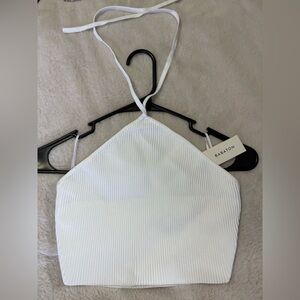 NWT ARITZIA SCULPT KNIT HALTER CROP SIZE SMALL
